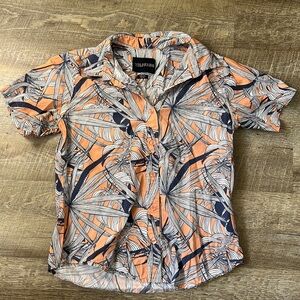 Wildfang Orange and Blue Button Down Shirt